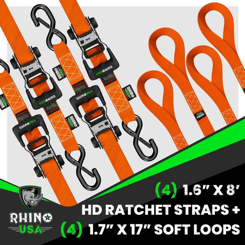 Rhino USA Heavy Duty Ratchet Tie Downs - Image 5