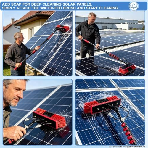 26Ft Reach Solar Panel Cleaning Brush Kit, Window Cleaner Tool - Image 5