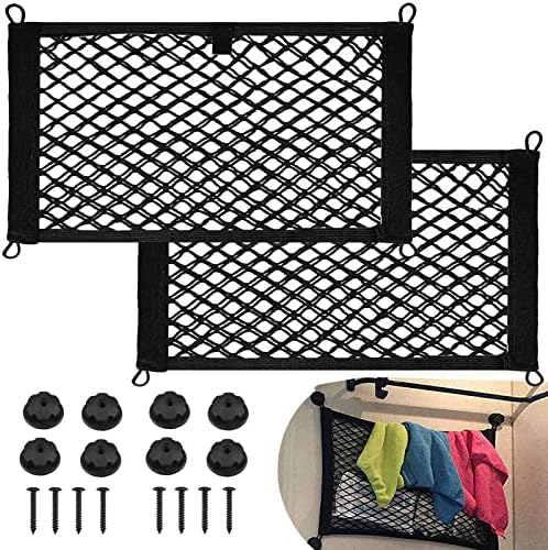 2 Pack Small Cargo Net Pocket Storage Mesh Net Elastic Automotive Cargo Nets by VEEBELL