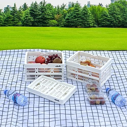 ZHJINGYU crates for storage, plastic baskets for organizing, collapsible - Image 3