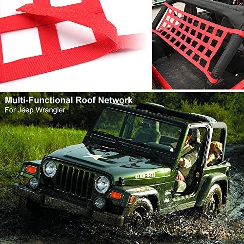 JeCar Mesh Roof Cargo Net Roof Hammock Exterior Accessories Compatible - Image 7