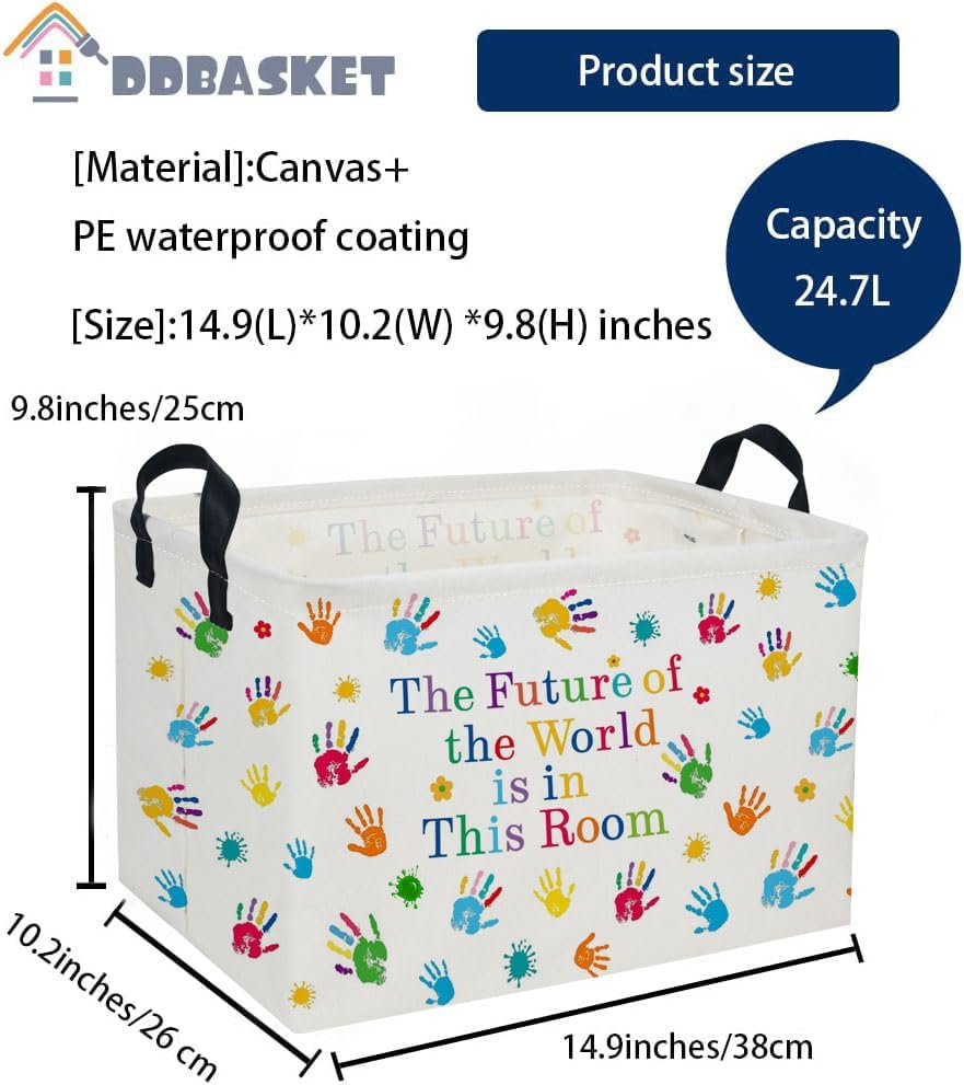 Rectangle Kids Baskets Book Basket Cute Storage Bin Organizer Boys Box - Image 2