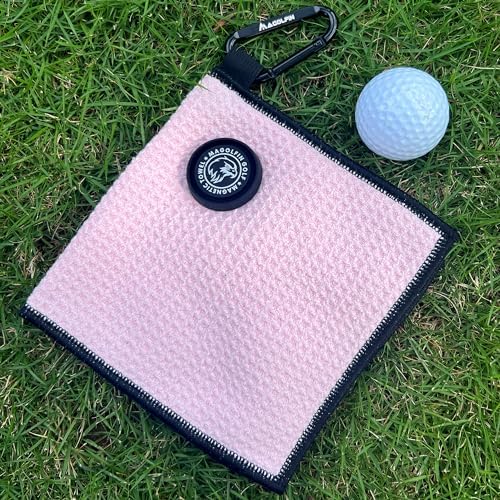 Small Magnetic Golf Towel with Clip, Microfiber Waffle Design - Image 5