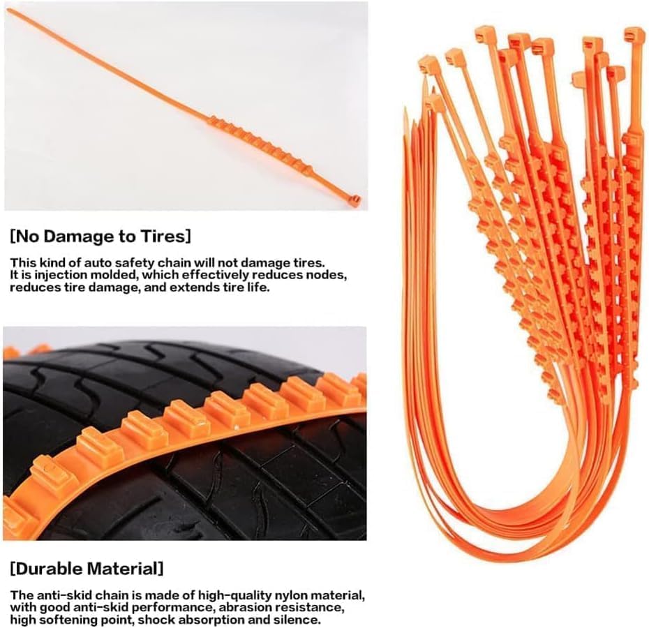 Temporary Tire Straps, Universal Reusable Anti-skid Nylon Tire Chains, - Image 4
