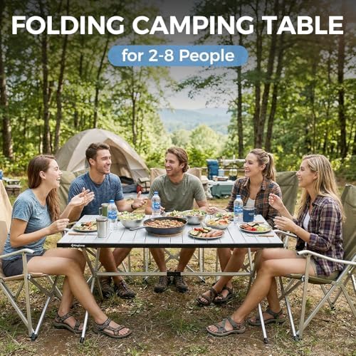 KingCamp 57.4" Oversized Folding Camping Table, Aluminum Roll Up Table - Image 3