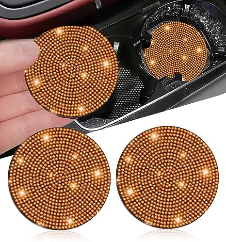 NBTEPEM 2pcs Bling Car Cup Holder Coaster, 2.75 inch Anti-Slip Shockproof by NBTEPEM