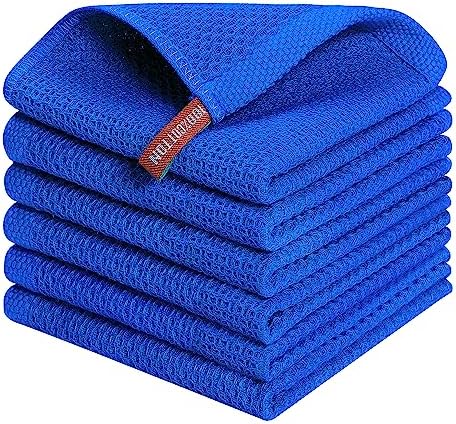 Kitinjoy 100% Cotton Waffle 6-Pack Kitchen Towels by Kitinjoy