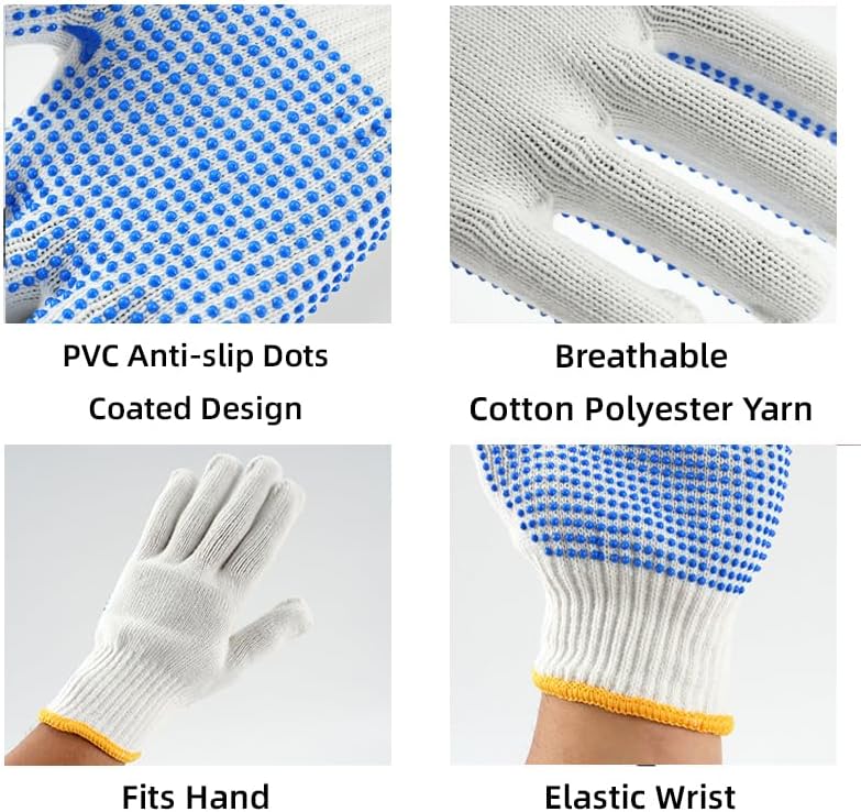 12 Pairs Cotton Work Gloves Bulk - Image 4
