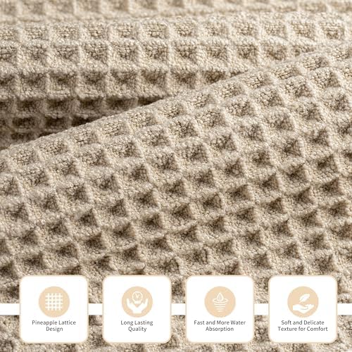 MICROFI Microfiber Waffle Bath Towels, 3 Pieces, Fast Drying, Lint Free - Image 2