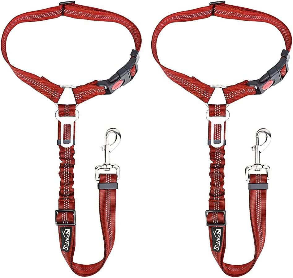 SlowTon Dog Seat Belt for Car, 2 Pack Dog Car Harness Seatbelt by SlowTon