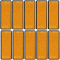 10 Pack Yellow Reflectors Self-Adhesive Rectangular, Quick Mount by FajerminArt