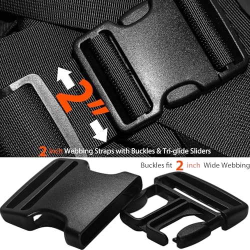 HISUNTEC 2 inch Straps Buckles Set: Nylon Webbing Strap 6 yard, Side Release - Image 4