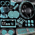 NBTEPEM 27 PCs Aquamrine Bling Car Accessories Set by NBTEPEM