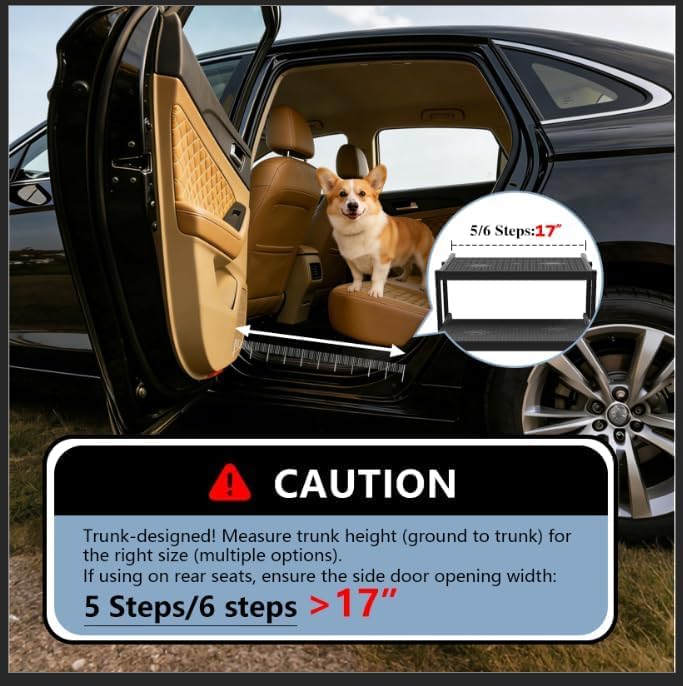 Dog Steps for Car & SUV – 5-Step Foldable Pet Stairs for Large Dogs, Non-Slip - Image 6