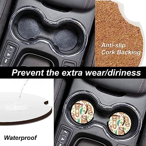 Absorbent Car Cupholder Coaster 2 Pack, Cute Car Coasters - Image 4