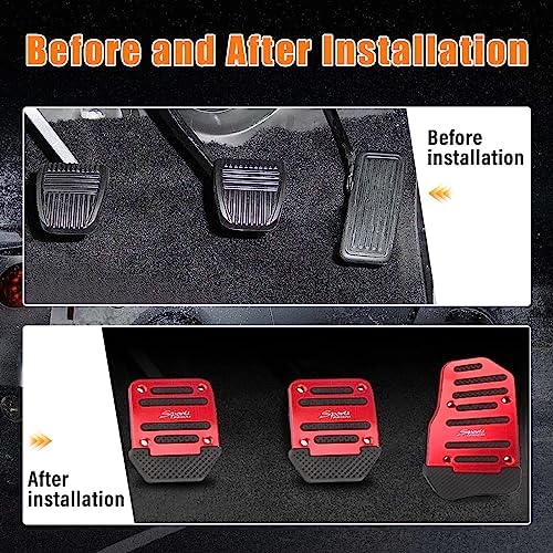 Ziciner 3PCS Non-Slip Car Pedal Pads, Manual Gearbox Gas Pedal Brake Pedal Cover - Image 4