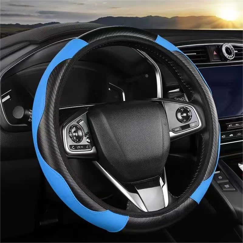 Blue Elastic Steering Wheel Cover by Follicomfy