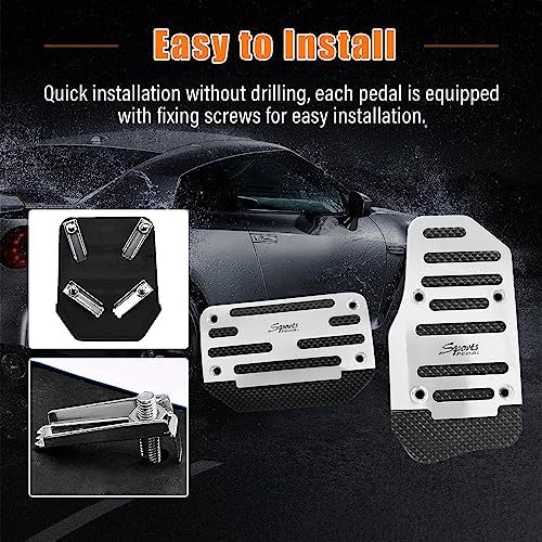 Ziciner 2PCS Non-Slip Car Pedal Pads, Automatic Gearbox Gas Pedal Brake Pedal - Image 5