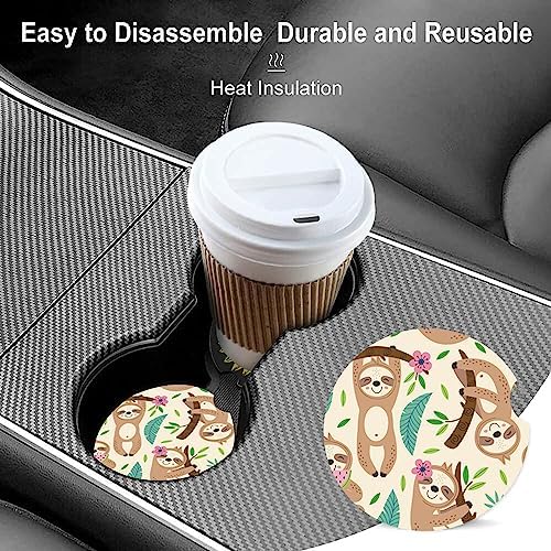 Absorbent Car Cupholder Coaster 2 Pack, Cute Car Coasters - Image 3