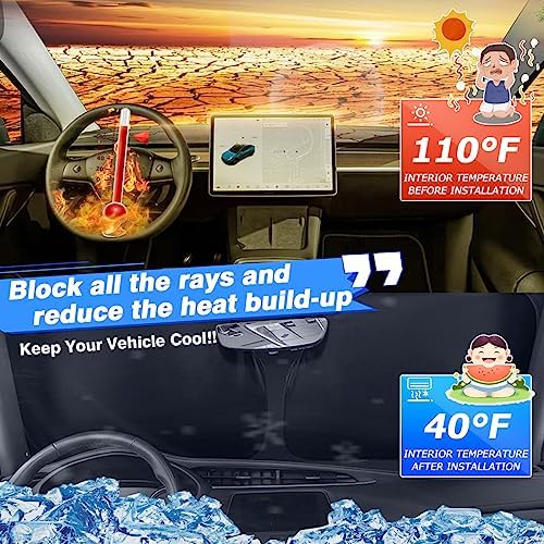 Canvcle Windshield Sun Shade for 2025-2026 Nissan Murano Accessories Thicken - Image 2
