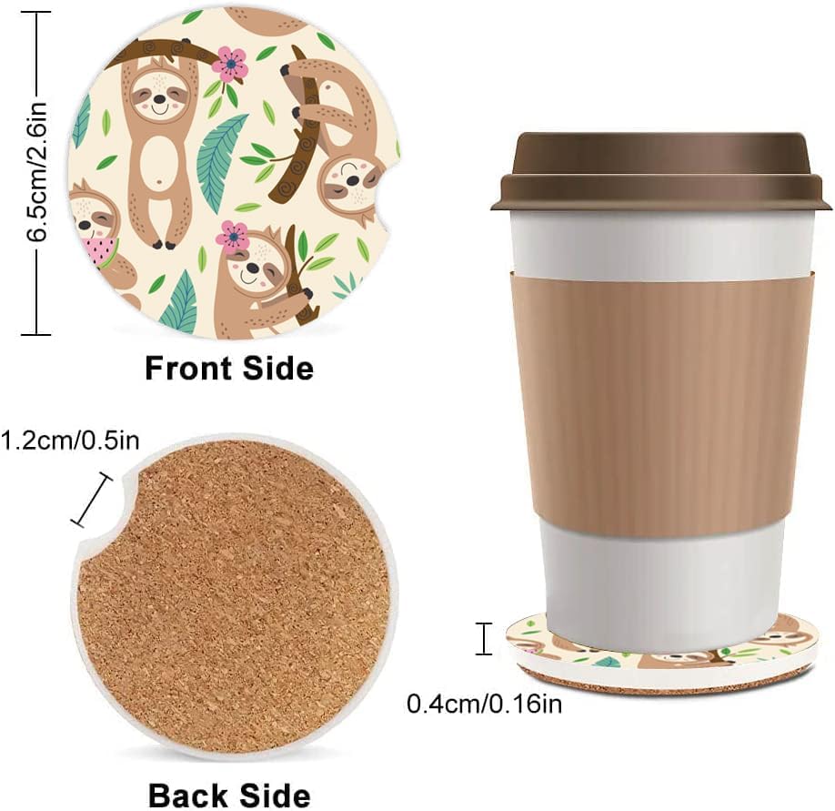 Absorbent Car Cupholder Coaster 2 Pack, Cute Car Coasters - Image 2