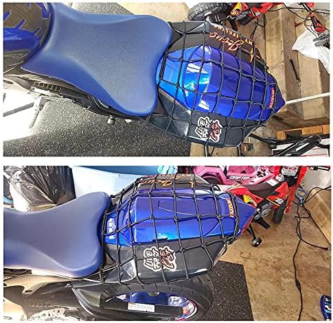 Black 15"x15" Motorcycle Cargo Net Featuring 6 Adjustable Hooks & Tight 2''x2'' - Image 5