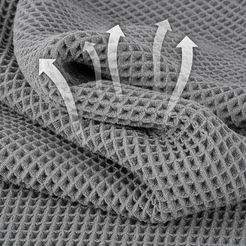 Microfiber Waffle Hand Towels, 2 Pieces, Fast Drying, Lint Free 430 GSM - Image 2