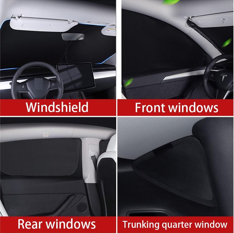 Sunshade 10PCS Set for Tesla Model Y/3, Full Coverage Sun Shade - Image 4