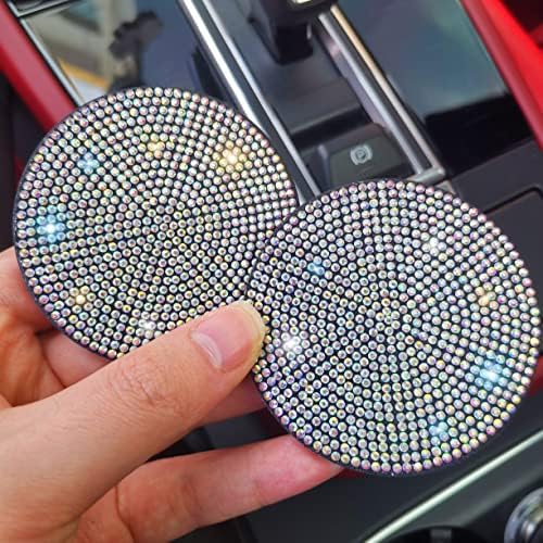 NBTEPEM 2pcs Bling Car Cup Holder Coaster, 2.75 inch Anti-Slip Shockproof - Image 4