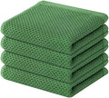 Homaxy 100% Cotton Waffle Weave Kitchen Dish Towels 4-Pack, Grass Green by Homaxy