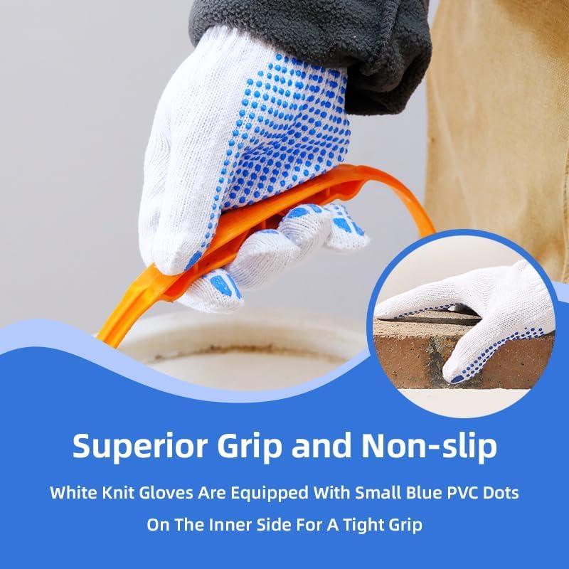 12 Pairs Cotton Work Gloves Bulk - Image 3