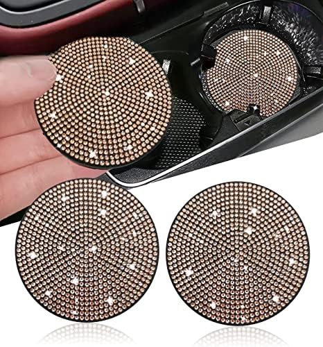 NBTEPEM 2pcs Bling Car Cup Holder Coaster, 2.75 inch Anti-Slip Shockproof by NBTEPEM