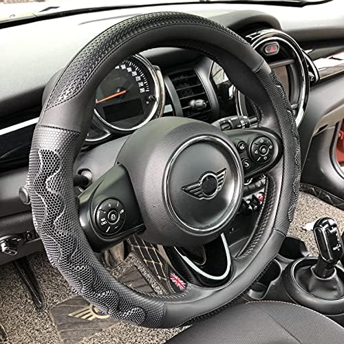 PINCTROT Steering Wheel Cover Great Grip Honeycomb Design 15 Inch All Black by PINCTROT