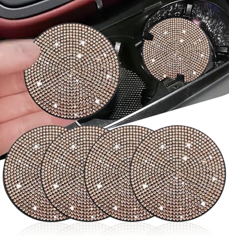 NBTEPEM 4pcs Bling Car Cup Holder Coaster, 2.75 inch Anti-Slip Shockproof by NBTEPEM