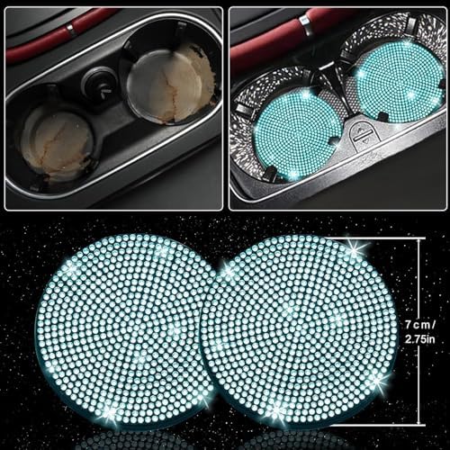 NBTEPEM 27 PCs Aquamrine Bling Car Accessories Set - Image 7