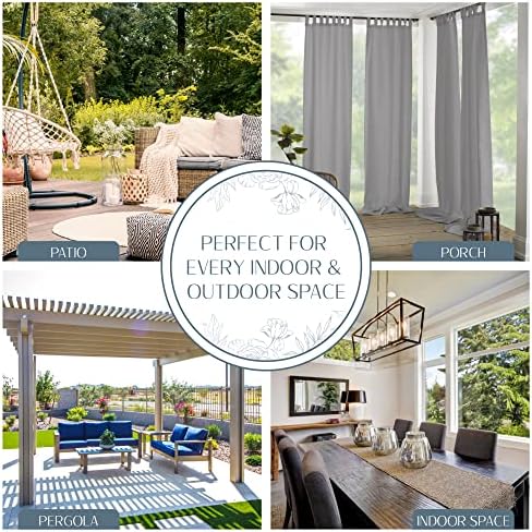 Matine Solid Tab Top Indoor/Outdoor Window Curtain - Image 3