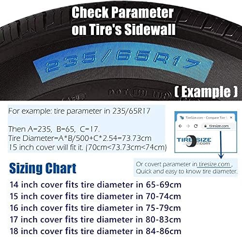 Black Spare Tire Cover, Waterproof PVC Leather - Image 3