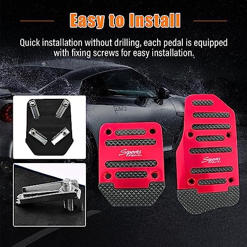 Ziciner 3PCS Non-Slip Car Pedal Pads, Manual Gearbox Gas Pedal Brake Pedal Cover - Image 5