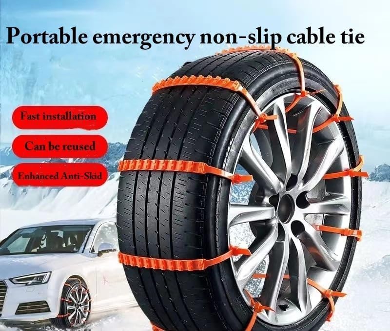 Temporary Tire Straps, Universal Reusable Anti-skid Nylon Tire Chains, - Image 2
