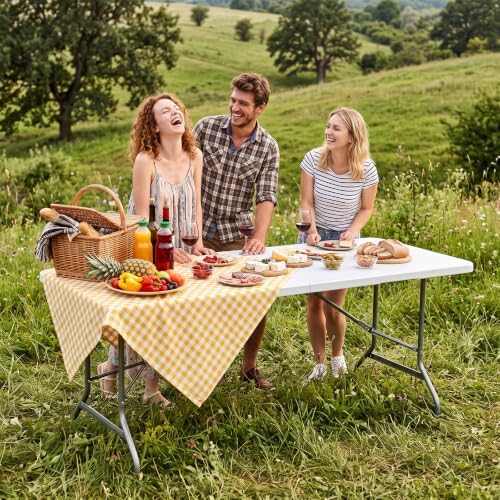 DUMOS 6 FT Folding Picnic Table, Portable Plastic Table - Image 2