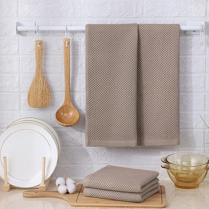 Kitinjoy 100% Cotton Waffle 12-Pack Kitchen Towels, Mixed Color - Image 6