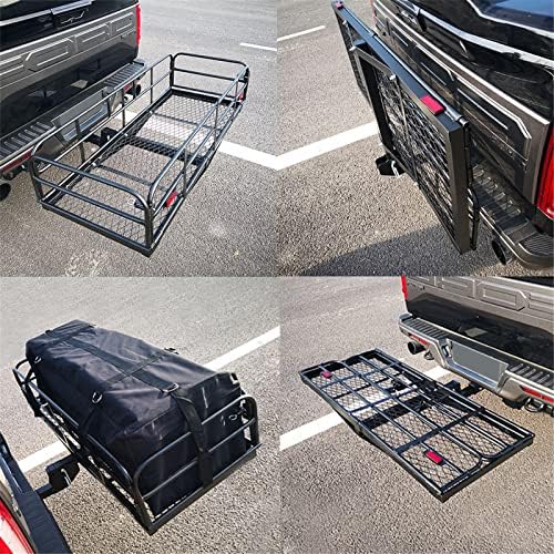 500 Lbs Heavy Duty Hitch Mount Cargo Carrier 60" x 24" x 14.4" Folding Cargo - Image 2