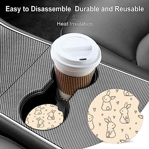 Absorbent Car Cupholder Coaster 2 Pack, Cute Car Coasters - Image 3