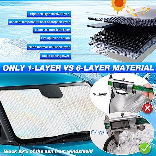 Canvcle Windshield Sun Shade for Honda CR-V 2023-2025 2026 CRV Accessories - Image 3