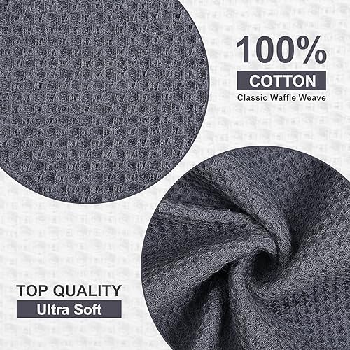 Kitinjoy 100% Cotton Waffle 12-Pack Kitchen Towels - Image 2