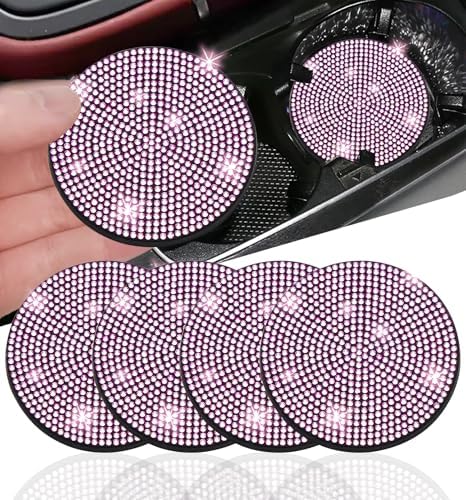 NBTEPEM 4pcs Bling Car Cup Holder Coaster, 2.75 inch Anti-Slip Shockproof by NBTEPEM