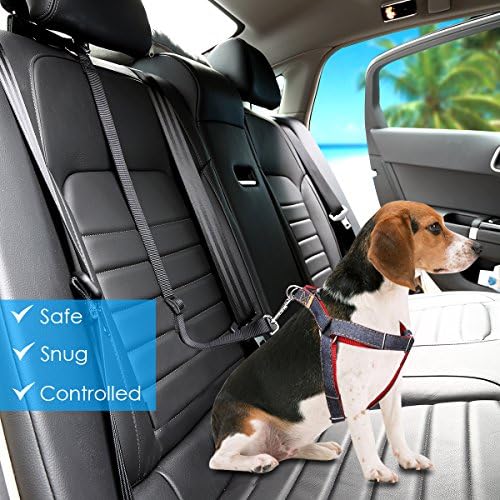URPOWER Dog Seat Belt 2 Pack Safety Dog Car Seat Belt Strap Car Headrest - Image 2